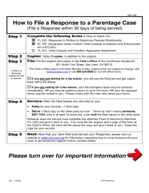 California Response to Petition to Determine Parental Relationship