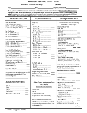 Program Advisement Form