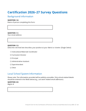 2026–27 Certification of Provision of Instructional Materials