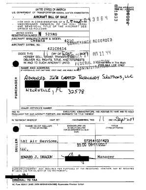 Aircraft Bill of Sale