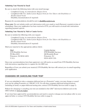 GRE Accommodation Request Form