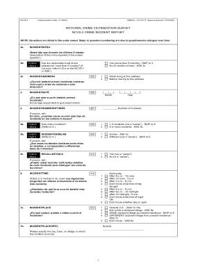 National Crime Victimization Survey Incident Report