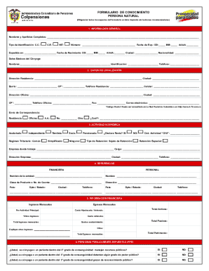 Formulario de Conocimiento Persona Natural