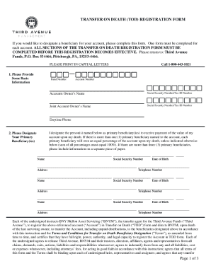 Transfer on Death Registration Form