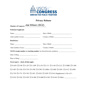 USCIS Privacy Release Form