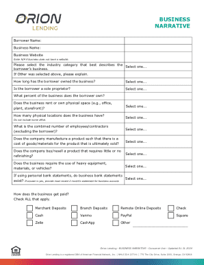 Business Narrative Form