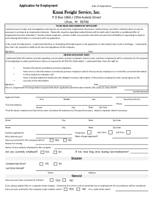 Employment Application Form