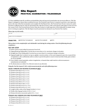 CCO Telehandler Practical Exam Site Report