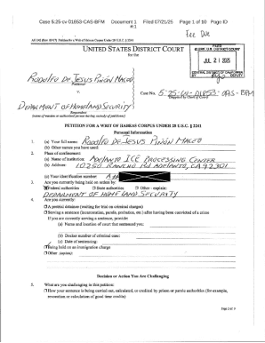 Petition for a Writ of Habeas Corpus Under 28 U.S.C. § 2241