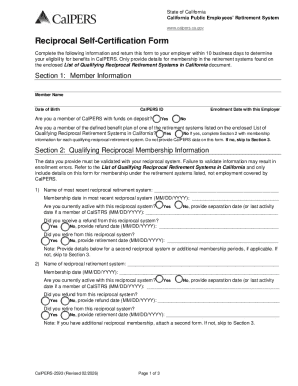 California Reciprocal Self-Certification Form
