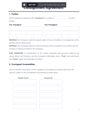Consignment Agreement
