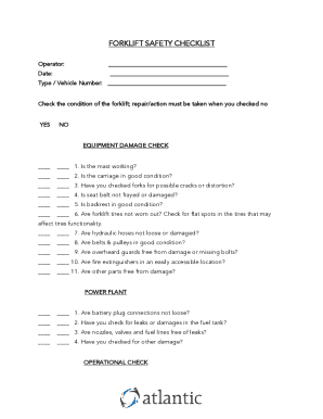 Forklift Safety Checklist