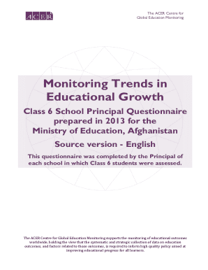 Class 6 School Principal Questionnaire