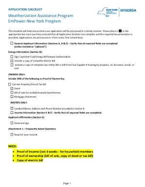 Weatherization Assistance Program Application