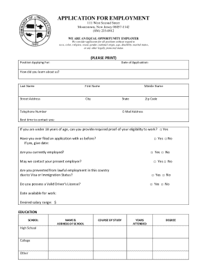 Employment Application Form