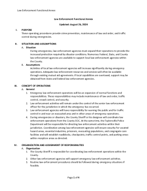 Law Enforcement Functional Annex