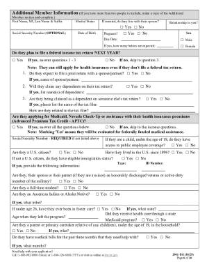 Nevada Health Insurance Application Additional Member Information