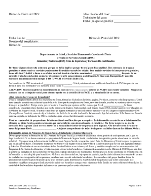 North Carolina Food and Nutrition Services Recertification Form