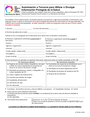 Health Information Authorization Form