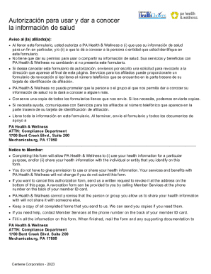 Health Information Authorization Form