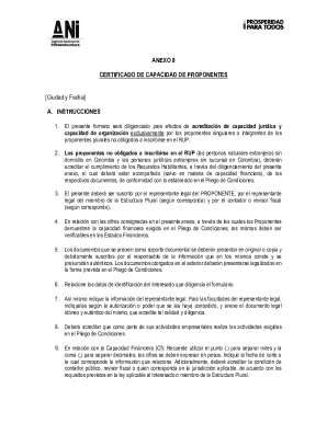 Certificado de Capacidad de Proponentes