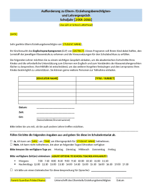 Parent-Teacher Meeting Invitation