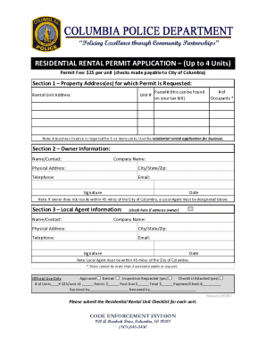 Residential Rental Permit Application