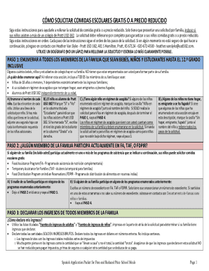 Free and Reduced Price School Meals Application
