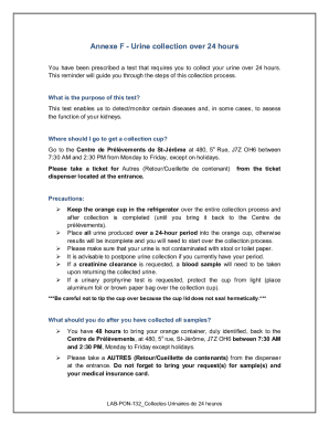 24-Hour Urine Collection Instructions