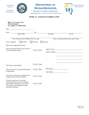 Nevada Medical Insurance Subrogation Form