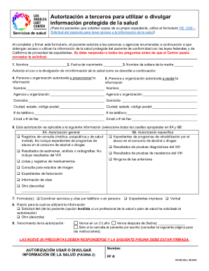California Health Information Authorization Form