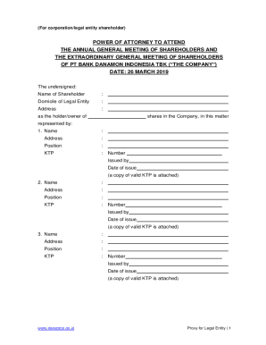 Power of Attorney for Bank Danamon Shareholder Meeting