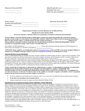 North Carolina Food and Nutrition Services Recertification Form