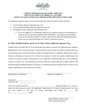 Kentucky Medical Cannabis Registry ID Card Application