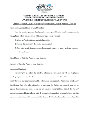 Kentucky Medical Cannabis Minor Patient Application