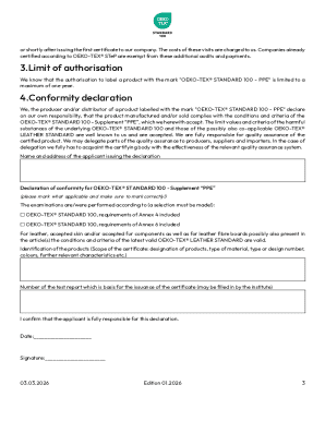 OEKO-TEX® STANDARD 100 PPE Declaration