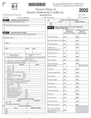 Alabama K-1 Income Tax Form