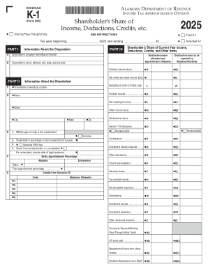 Alabama K-1 Income Tax Form 20S