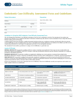 AAE Endodontic Case Difficulty Assessment Form