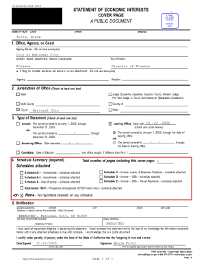 California Form 700 Statement of Economic Interests