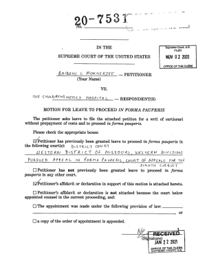 Motion for Leave to Proceed in Forma Pauperis