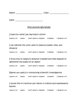 Post-Activity Worksheet