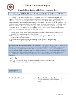 HIPAA Breach Notification Risk Assessment Tool