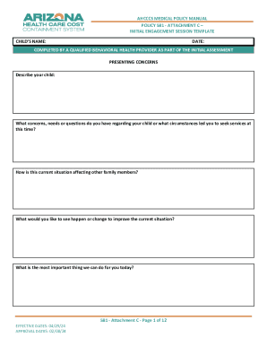 AHCCCS Initial Engagement Session Template