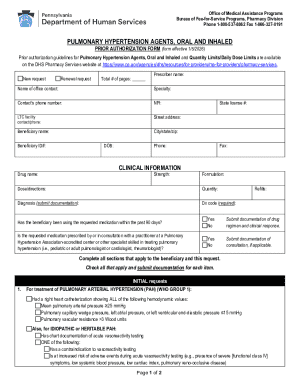Pulmonary Hypertension Agents Prior Authorization Form