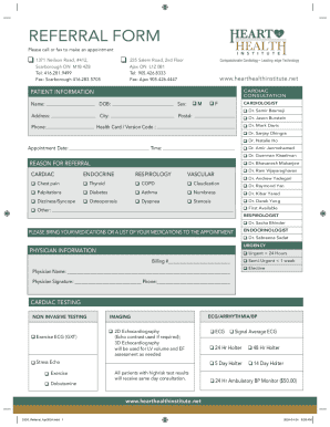 Heart Health Institute Referral Form