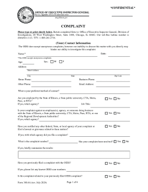Illinois OEIG Complaint Form
