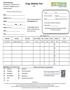 Forage Submission Form