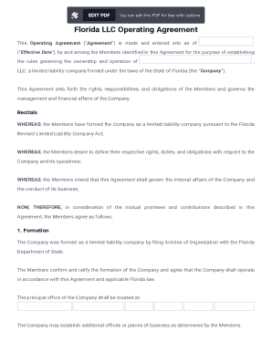 Florida LLC Operating Agreement