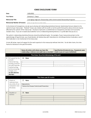 ICMJE Disclosure Form